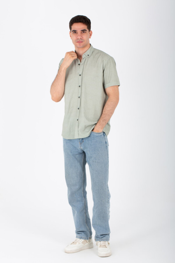 Mens Half Sleeve Jacar Slim Fit Shirt With A Unique Collar And Cut