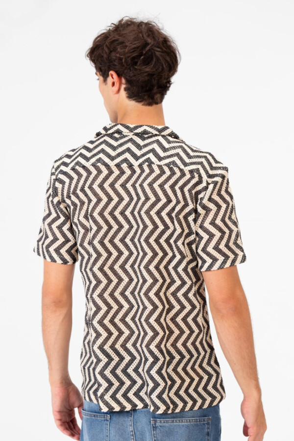 Men's Slim Fit Short Sleeve Jakar Mesh Shirt With Breathable High Quality Material