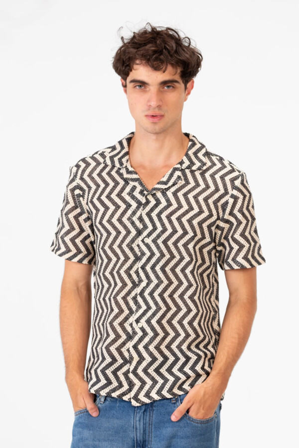 Men's Slim Fit Short Sleeve Jakar Mesh Shirt With Breathable High Quality Material