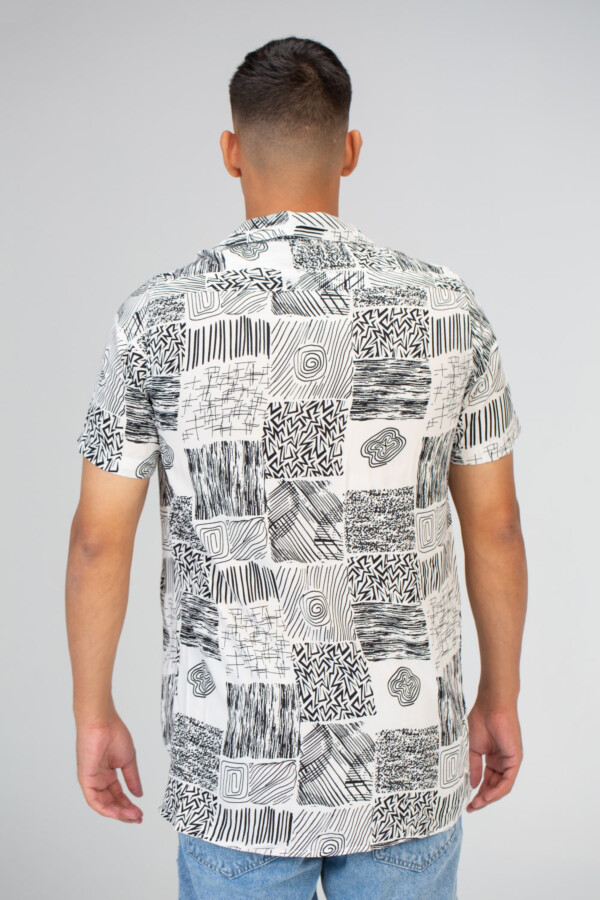 Mens Half Sleeved Jakar Slim Fit Shirt With Printed Cotton Viscose Material