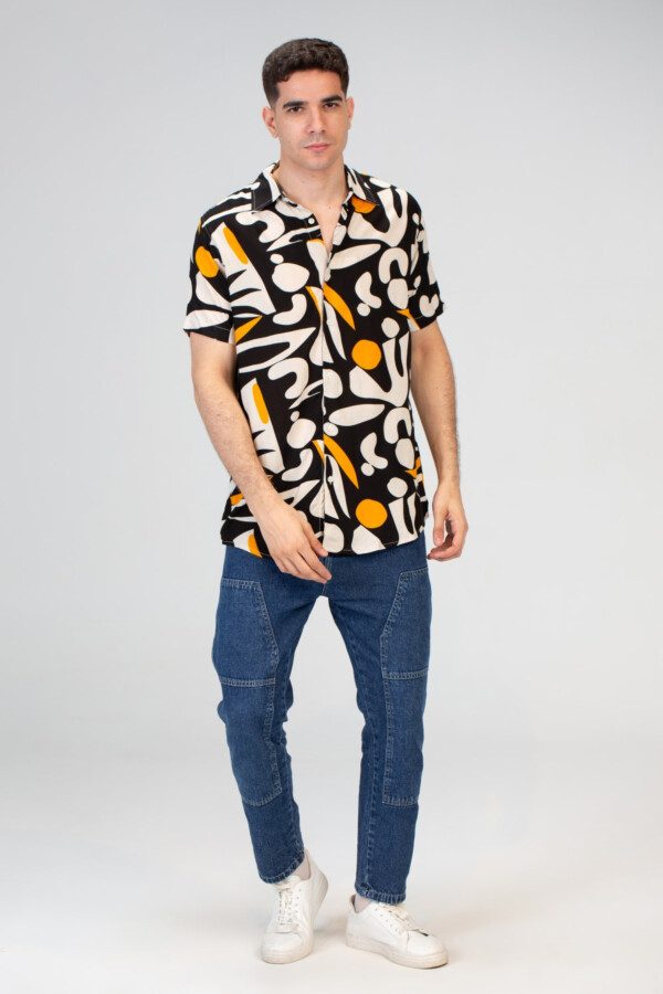 Mens Half Sleeved Jakar Printed Slim Fit Shirt With Cotton Viscose Material