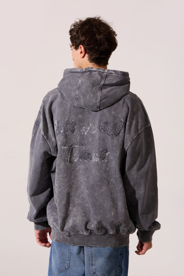 Men's Slim Fit Hooded Sweatshirt With Front And Back Text Print