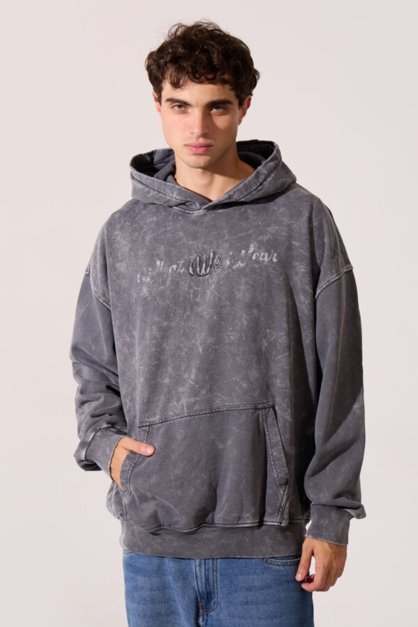 Men's Slim Fit Hooded Sweatshirt With Front And Back Text Print
