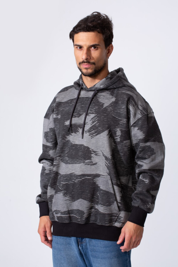 Men's Camo Melton Regular Fit Hooded Long Sleeves Sweatshirt