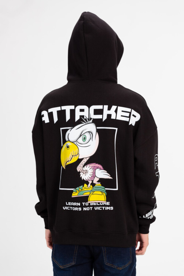 Men's Printed Oversized Hood Sweatshirt