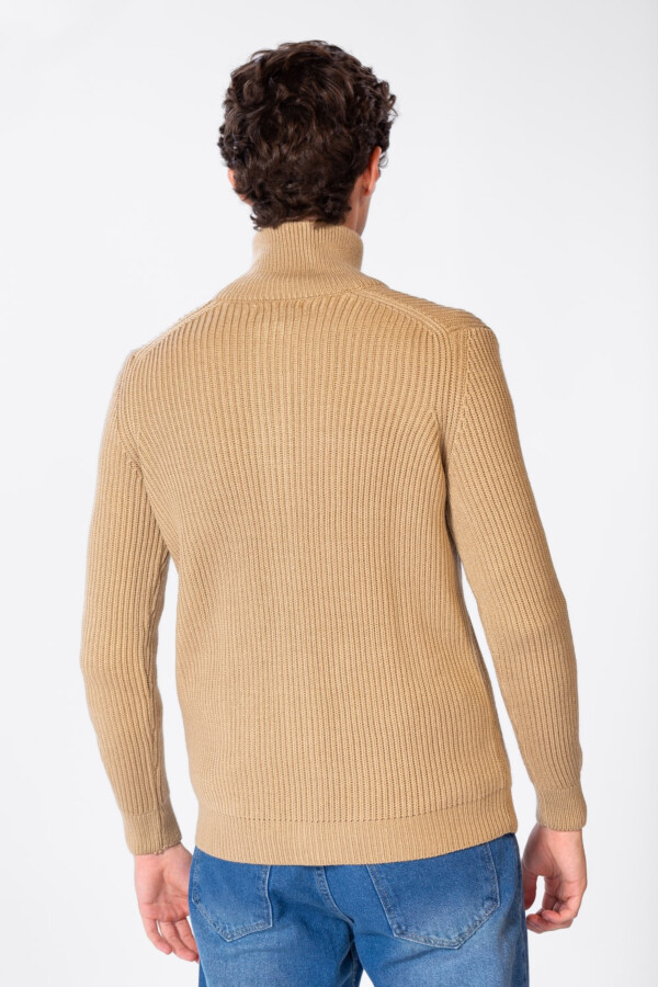 Men's Pullover With Zippers And Pockets With High Collar