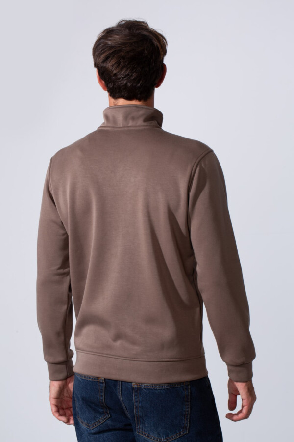 Men's Front Half Zip Slim Fit Long Collar Sweatshirt