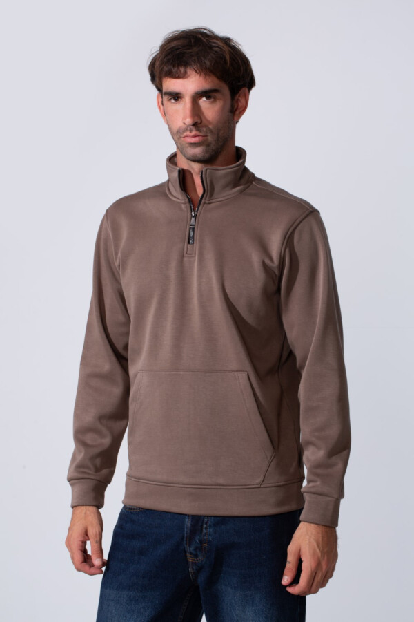 Men's Front Half Zip Slim Fit Long Collar Sweatshirt