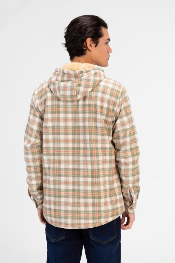 Men's Slim Fit Full Zip Fur Padded Checked Shirt