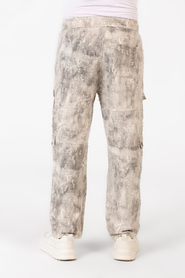 Men's Cargo Jeans Pants With Elastic Waistband And Front Pockets