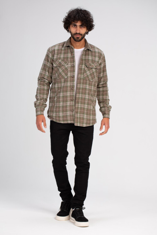 Men's Checked Regular Fit Front Pockets Padded Shirt