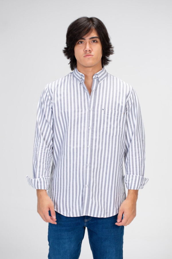 Men's Slim Fit Striped Shirt With Long Sleeves And Button Front