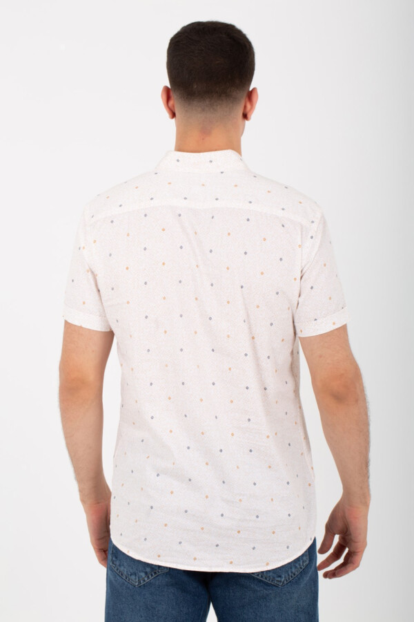 Mens Dotted Half Sleeve Shirt With Collar Poplin Material
