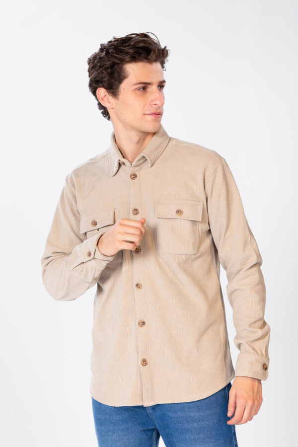 Men's Plain Velvet Shirt With Long Sleeves And Button Front