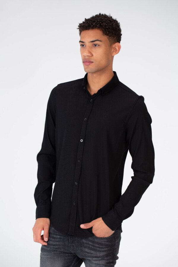 Men's Slim Fit Basic Plain Button Front Shirt