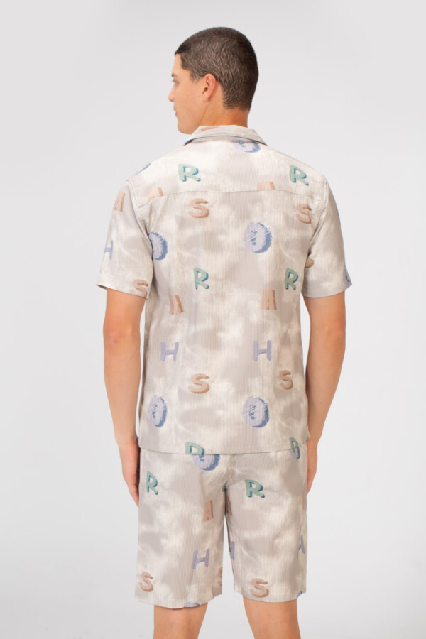 Men's Half Sleeve Shirt And Short Slim Fit Outfit With Letter Print In Summer High Quality