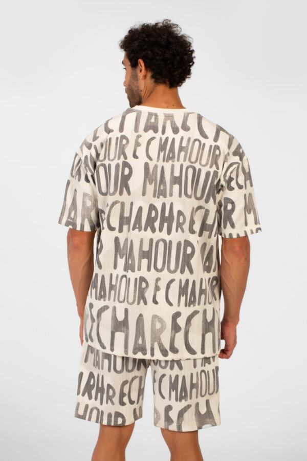 Men's Printed Casual Regular Fit Outfit Set Half Sleeved T-shirt And Short