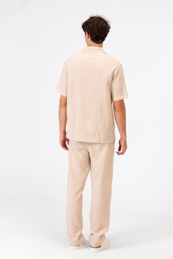 Men's Slim Fit Linen Breathable Outfit Set Short Sleeve Shirt And Pants