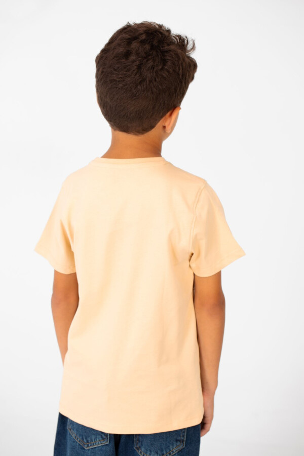 Boy's Front Print Short Sleeve T-shirt With Crew Neck