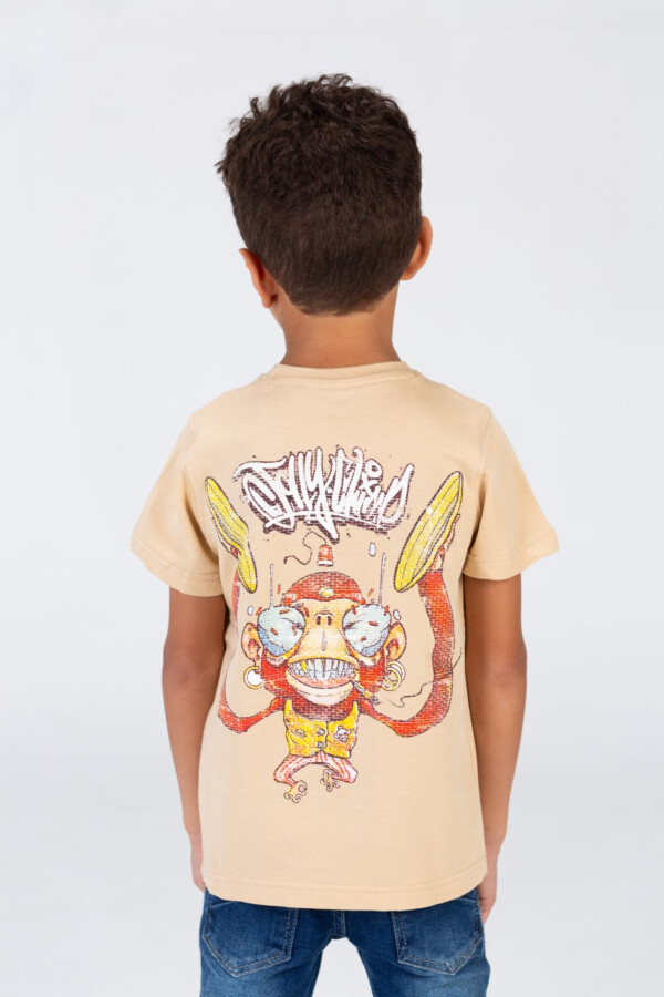 Boys Printed Short Sleeves T-shirt In Summer Melton Material