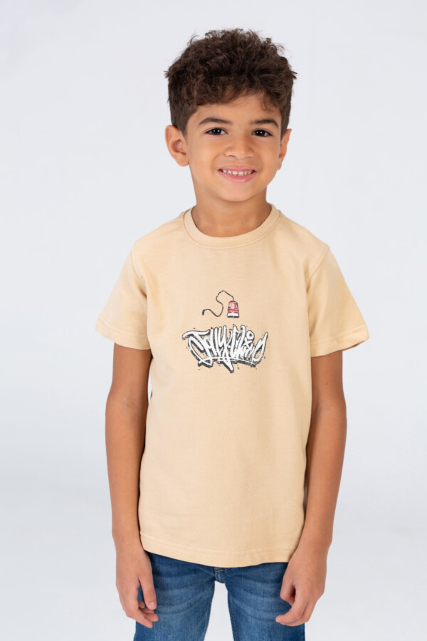 Boys Printed Short Sleeves T-shirt In Summer Melton Material