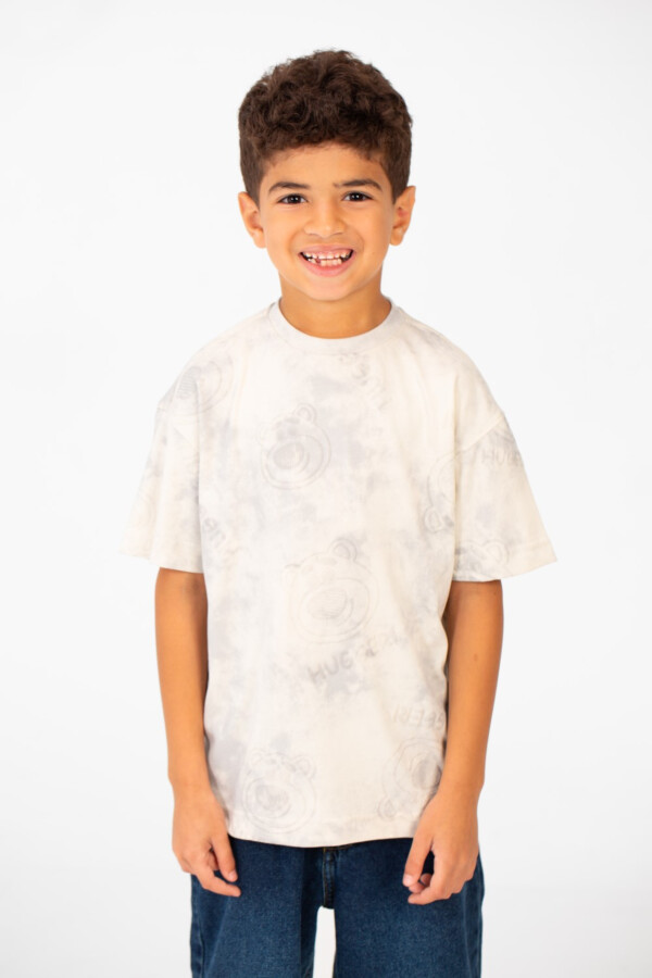 Boy's Tie Dye Short Sleeve Oversized T-Shirt with Hugger Print
