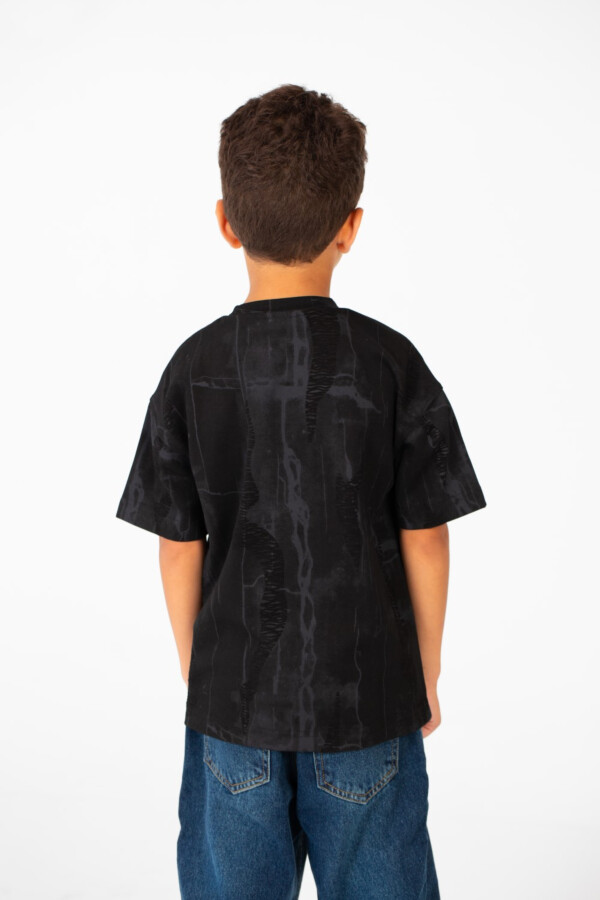 Boy's Oversized Printed Round Neck Short Sleeve T-shirt