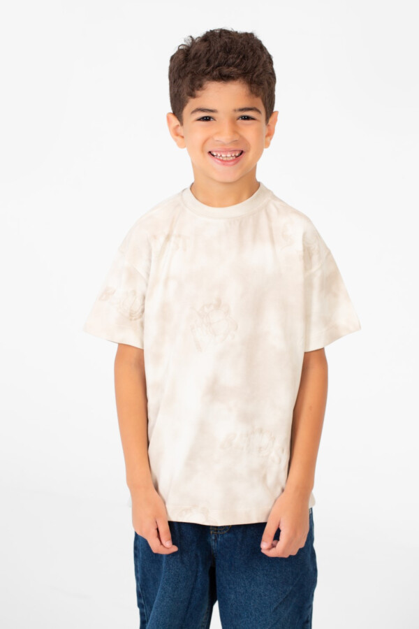 Boy's Oversized Short Sleeve Printed Crew Neck T-Shirt