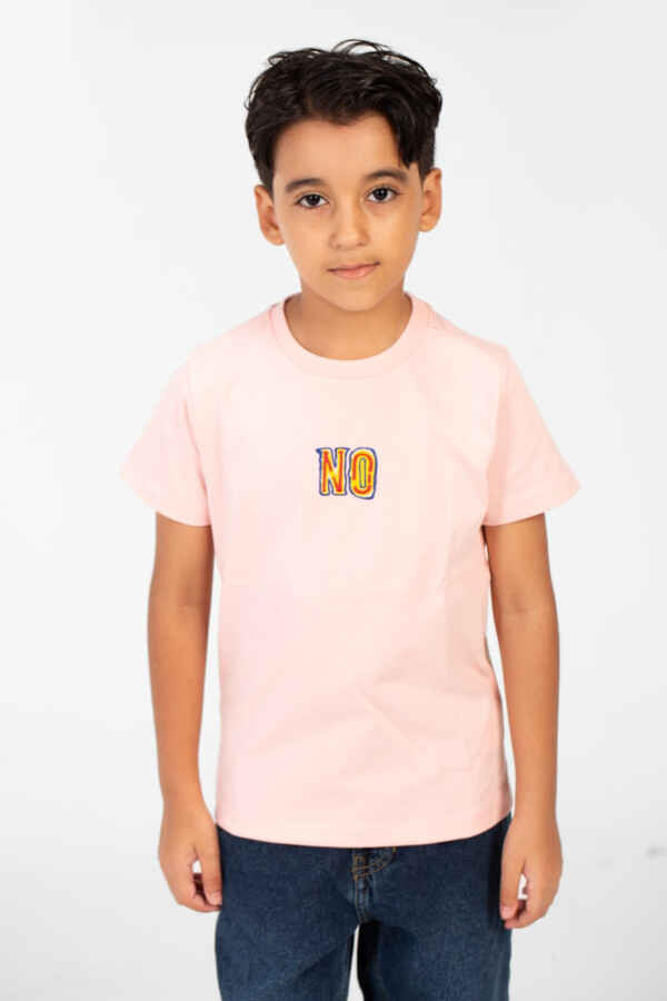 Boy's Front And Back No Print T-shirt With Short Sleeves And A Round Neck