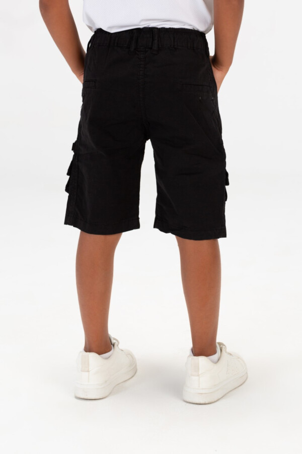 Boys Gabardine Shorts With An Elasticated Waistband And Zippered Side Pockets