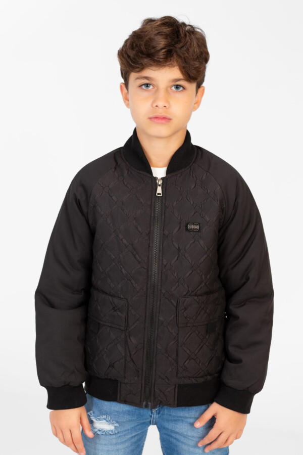 Boy's Waterproof Jacket With Front Zipper And Long Sleeves