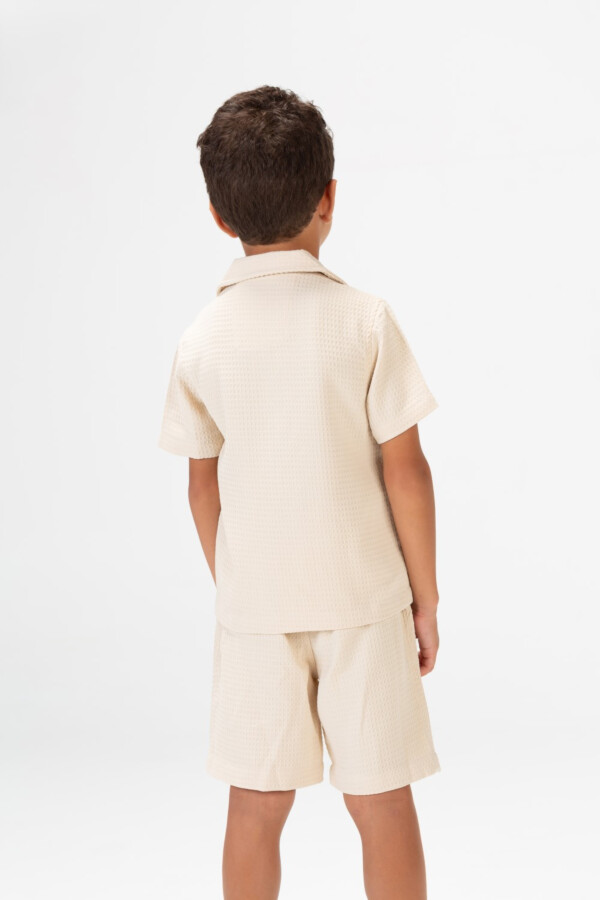 Boys Basic Outfit Consisting Of Two Pieces Half Sleeved Shirt And Short Made Of Comfortable Summer Material