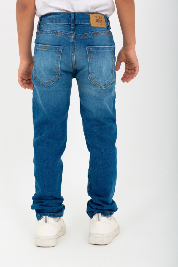 Boys Well Used Laser Jeans With Distinctive Details