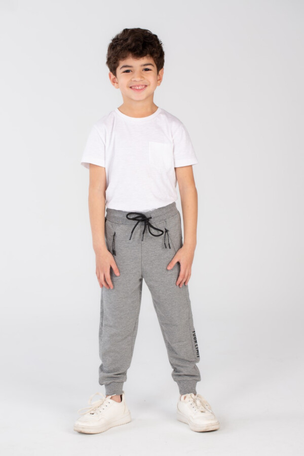 Boy's Side Printed Slim Fit Elasticated Waist Sports Sweatpants
