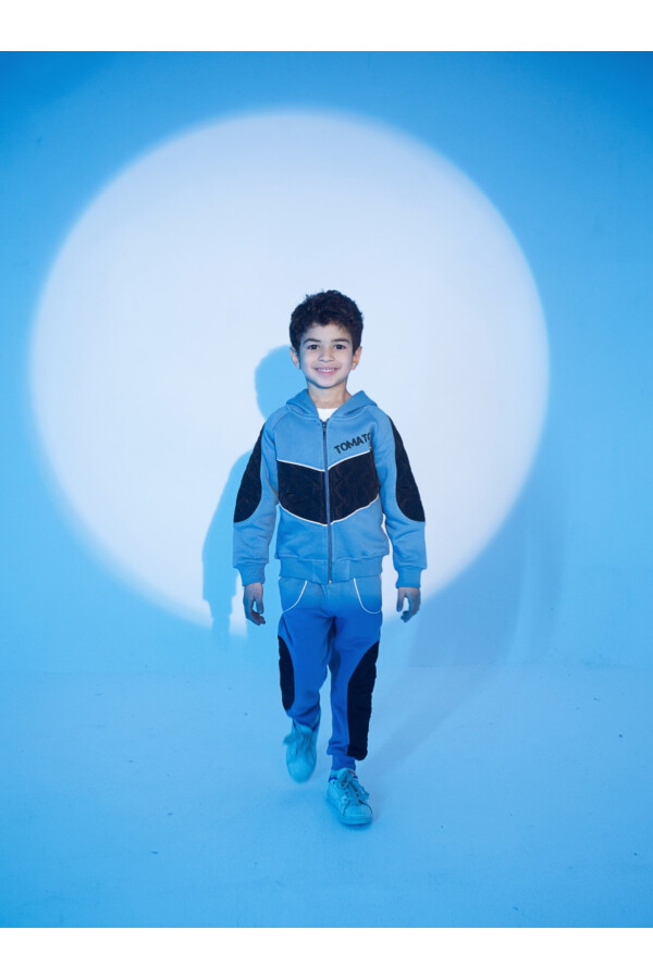 Boy's Padded Front Tomato Printed Made Of Comfort Melton Training Suit