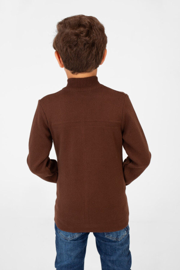 Boy's Cotton Pullover With Full Zip Closure And Pockets