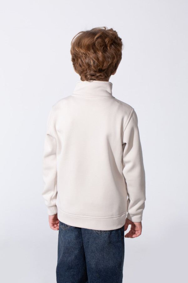 Boy's Half Zip Slim Fit Sweatshirt With Front Kangaroo Pocket