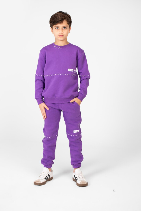 Boy's Melton Printed Training Suit With A Unique Cut