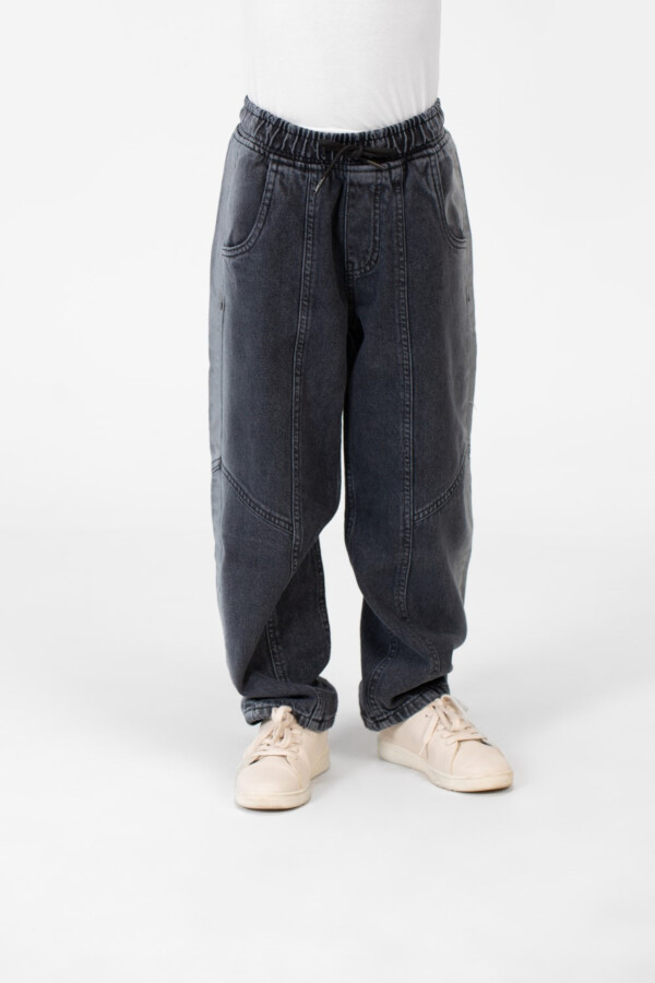 Boy's Wide Leg Elastic Waistband Jeans Pants In A Modern Design