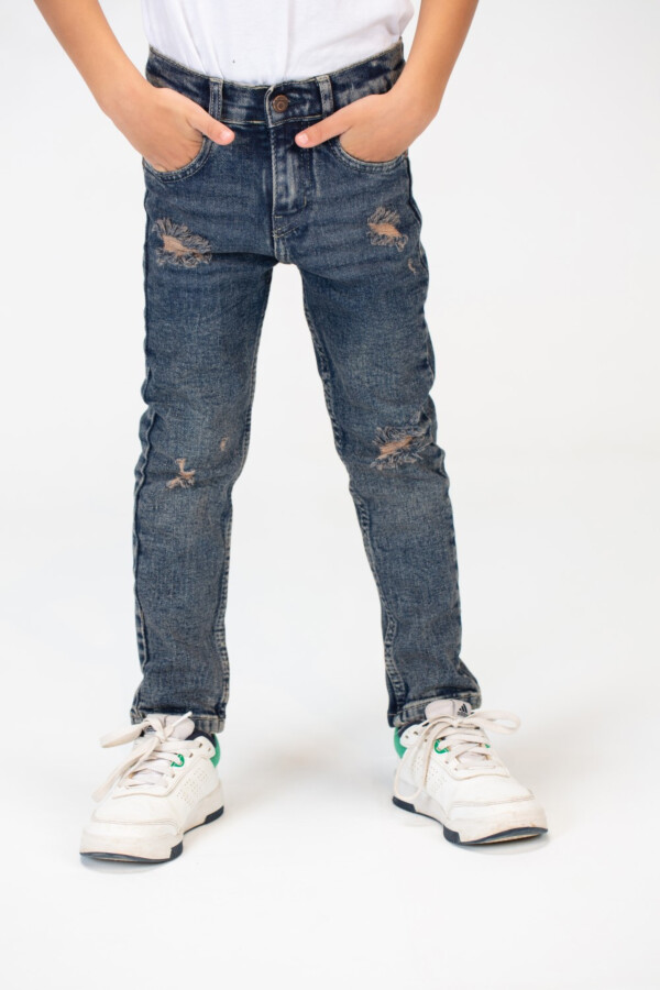 Boy's Jeans Cutting Pants With Badge Tomato From The Back