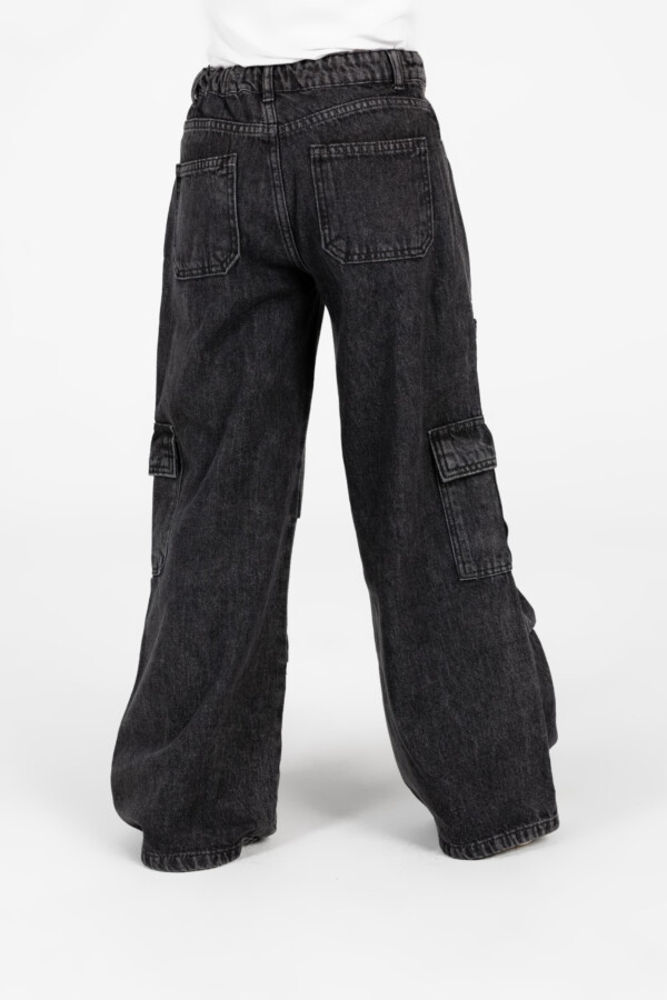 Girl's Wide Leg Slouchy Jeans Pants With Side Pockets