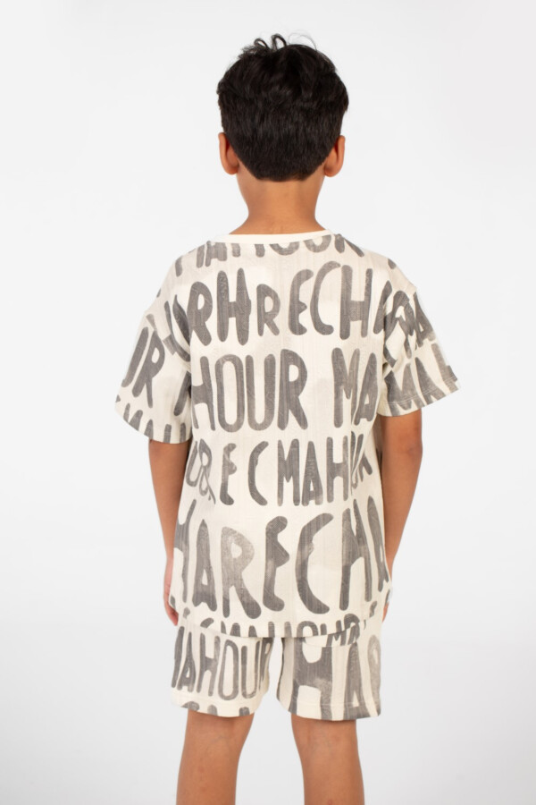 Boy's Oversized All Over Print Outfit Short Sleeve T-Shirt And Short