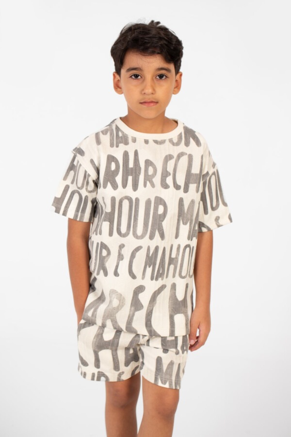 Boy's Oversized All Over Print Outfit Short Sleeve T-Shirt And Short