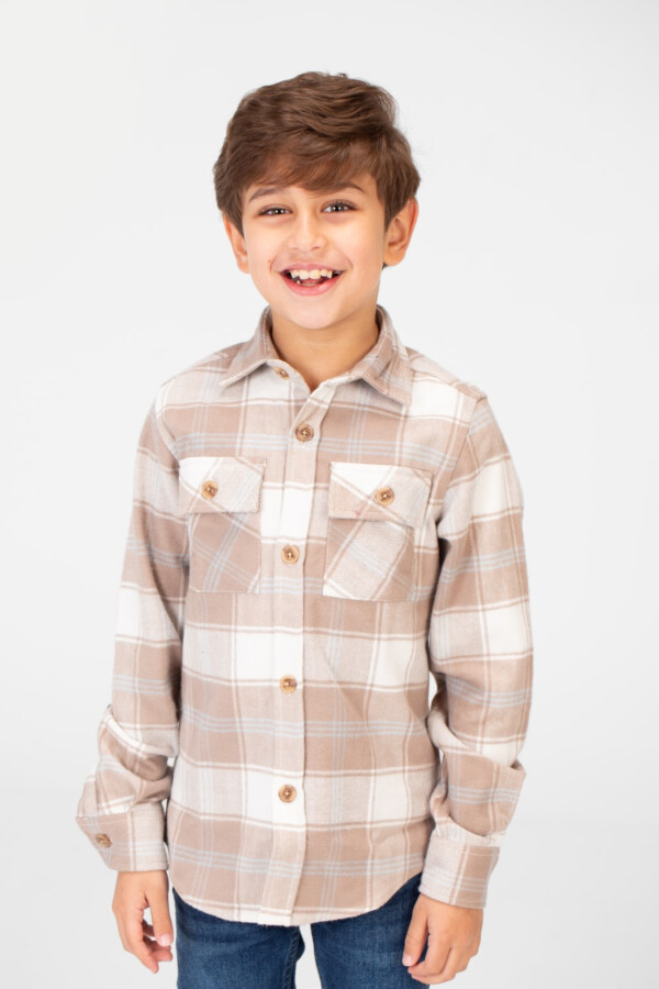Boy's Winter Checked Shirt With Buttons 