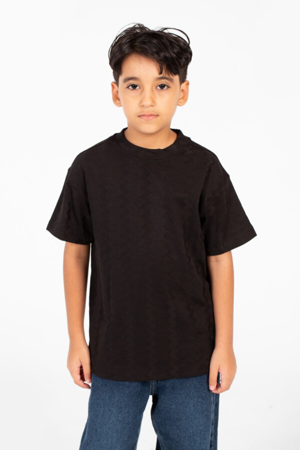 Boy's Basic Round Neck T-Shirt With Modern Design And Short Sleeves