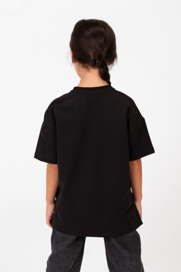 Girl's Summer Melton Lycra Front Hearts Print T-Shirt With Short Sleeves And Round Neck