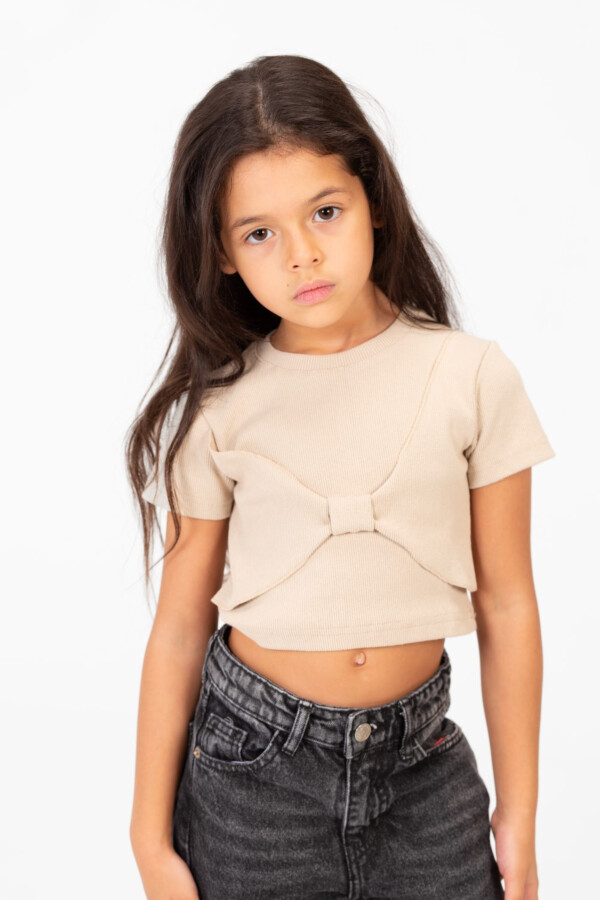 Girl's Milton Short Sleeves Round neck T-shirt With A Bow On The Front