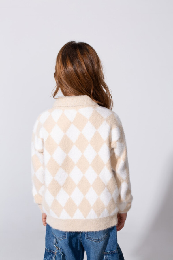 Girl's Jumper Pullover With Front Buttons And Long Sleeves