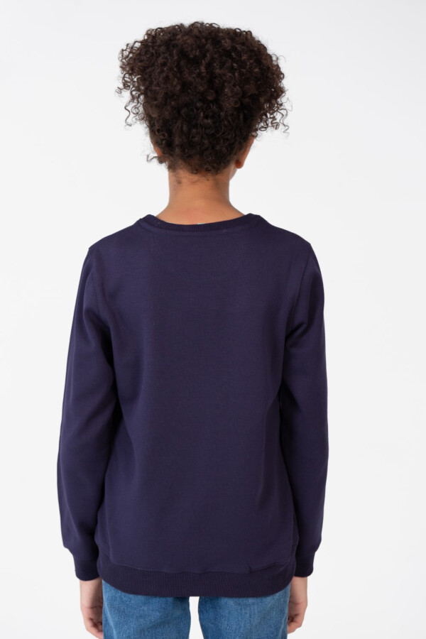 Girl's Sweatshirt With A Round Neck And A Print On The Front