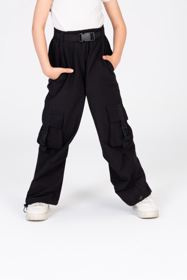 Girls Cargo Wide Leg with a waist belt and a modern unique details Trousers